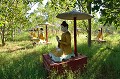 Toujours la démesure ! Des milliers de statues de Bouddha, assis sous une ombrelle entourent le site Bodhi Tataung... bouddha,ombrelles,bodhi,tataung,myanmar,birmanie. 