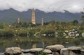 Le temple des trois pagodes est le symbole culturel de Dali, l'une des plus grandes villes de la province du Yunnan. Le temple est situé au pied de la montagne Cangshan et à proximité du lac Erhai. trois,pagodes,dali,chine. 