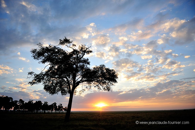 Lever du soleil sur la plaine